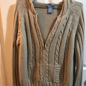 Beige Knotwork Pullover Half-zip Aran Sweater